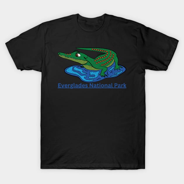Everglades National Park Vintage Alligator T-Shirt by Artistic Design